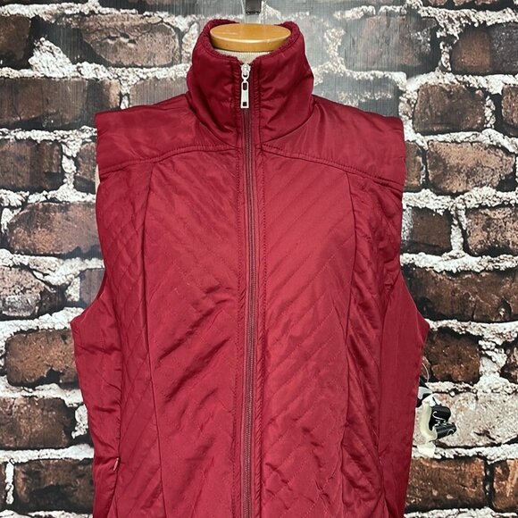Fresh Puffer Vest NWT Full Zip Fleece Lining Red Size X Large XL - Picture 8 of 17